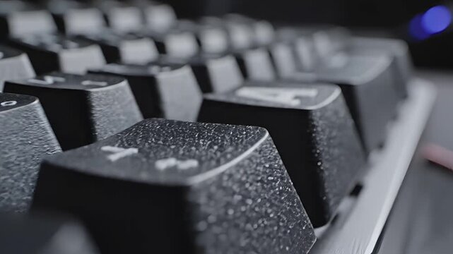 Closeup Macro Shot of a Mechanical Keyboard Keys.