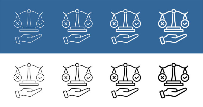 Morality and Business Ethics Line Art Icon Vector Illustration Editable