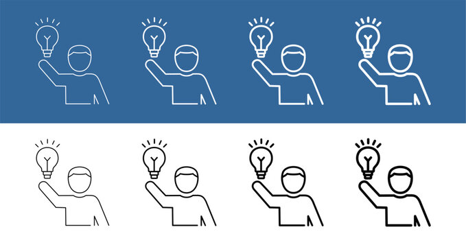 Proactive Action and Innovative Leadership Line Art Icon Vector Illustration Editable