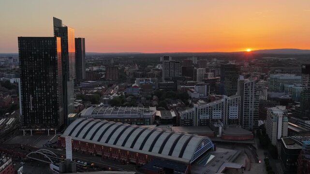 Sunset In The City Of Manchester