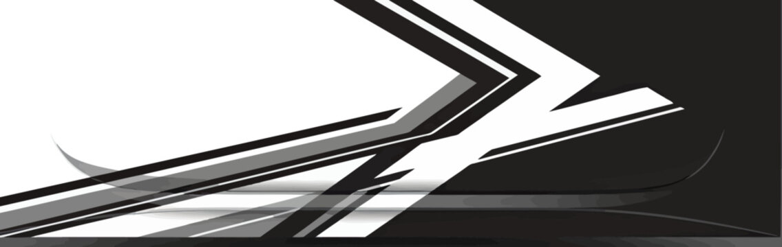 White and black angular car wrap vinyl decal graphic