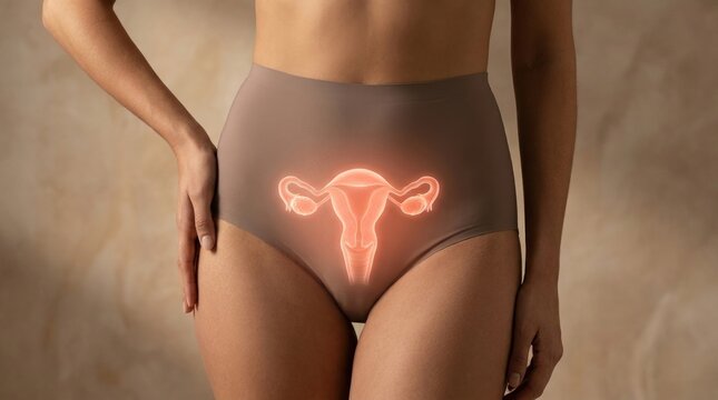 Anatomical female wellness: uterus health, womb care, ovary function, menstrual cycle, hormone balance, fertility process, endometrium layer, gynecology medicine, disorder symptom.