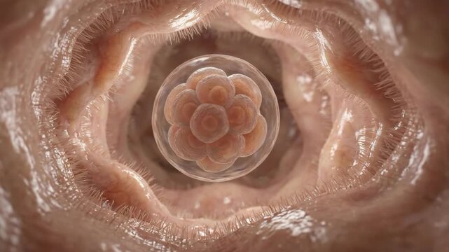 Embryonic organism evolve: human cell, division process, genetic growth, prenatal development, uterine space, gestate life, biologic anatomy, medical science.