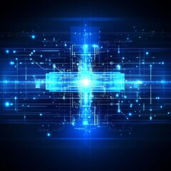 Obraz premium Innovative Healthcare Technology Background Showcasing Interconnected Systems in Medicine