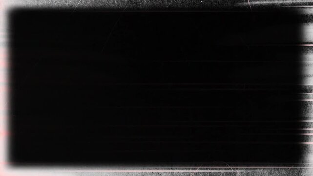 Film grain frame overlay with transparent background and alpha channel. Isolated noisy border for retro compositing, transitions, and seamless loop motion graphics.