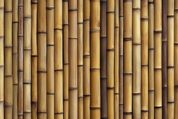 Naklejka premium Natural Bamboo Stalks Form a Textured Background for Organic and Earthy Aesthetic in Design