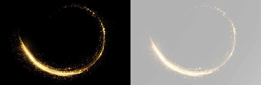 Cosmic crescent moon surrounded by glowing sparkles and celestial dust for mystical and elegant design projects