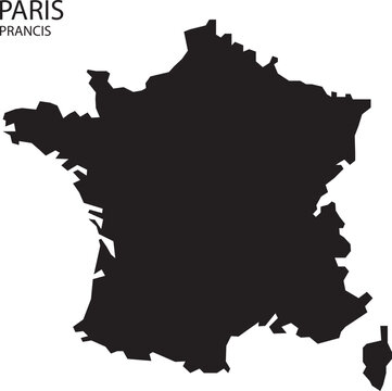 Design peta vector Paris black and white silhouette