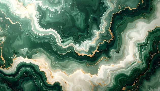 Abstract green marble texture with gold veins art background design