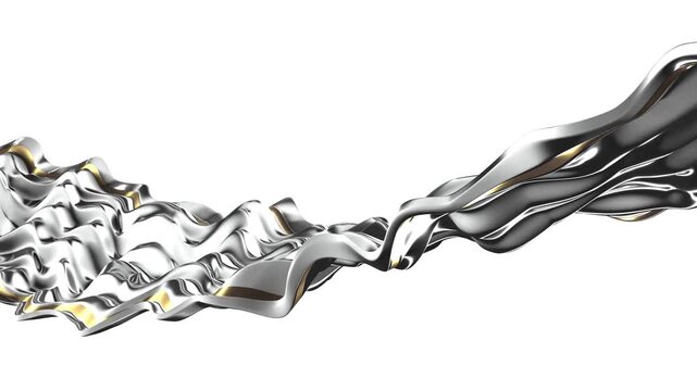 Metallic wave on white bg able to loop endless 4k