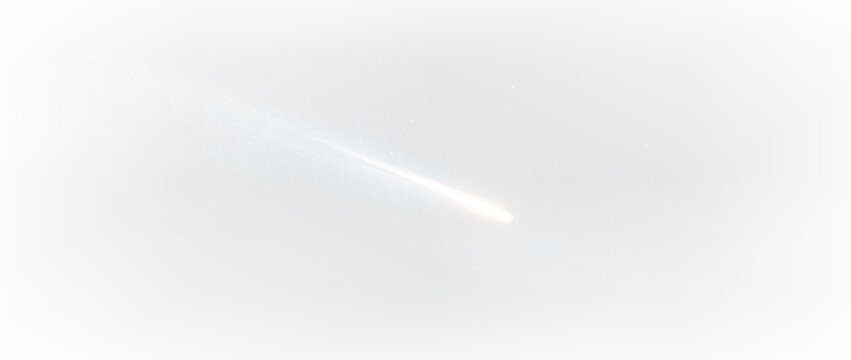 Golden streak effect with glowing tail and magic particles PNG