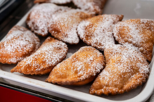 Cassatelle, Sicilian ricotta pastries, Mazara del Vallo, free municipal consortium of Trapani, Sicily, Italy, Europe