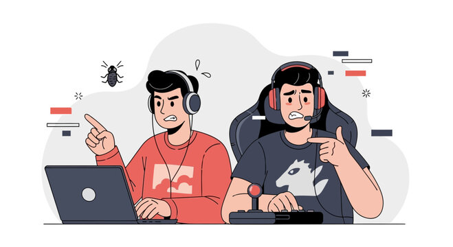 Gamers frustrated by software bug.