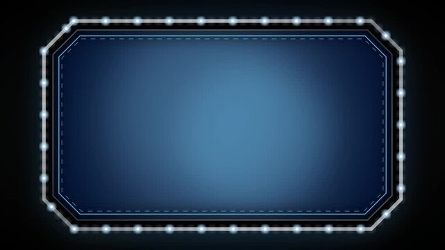 Sapphire blue glass luxury premium silver corporate marquee frame.