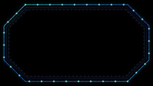 Pure black luma key cyberpunk futuristic HUD hex core marquee frame blending.