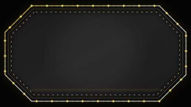 Ultra luxury white and gold cyberpunk futuristic HUD hex core marquee frame.