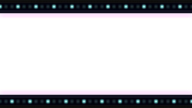 Retro drive in movie theatre neon cinematic widescreen letterbox marquee frame.