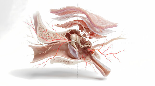 Detailed Anatomical Cross-Section Of The Human Ear