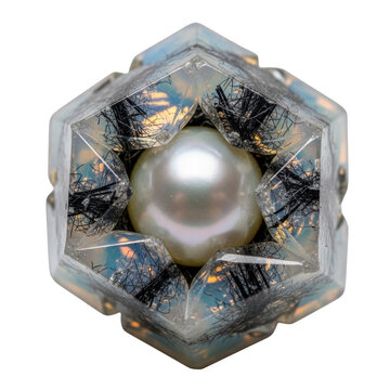 Orgonite pendant with pearl and black tourmaline