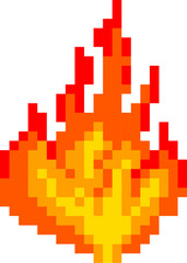 Naklejka na ściany i meble Flame Burning Pixel Art Style