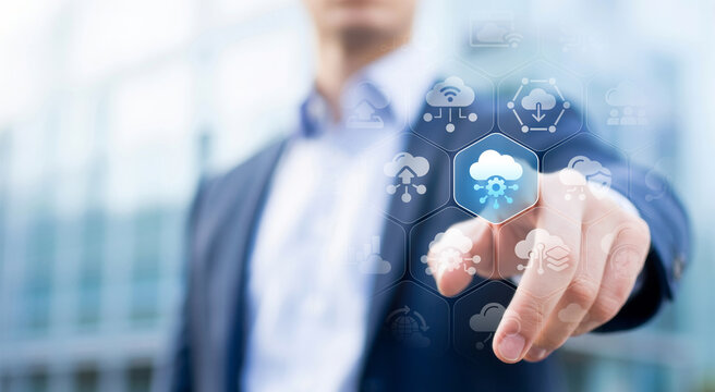 Cloud Security Specialist hands holding firewall cloud computing security compliance access control network connections identity management threat detection monitoring.