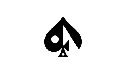 Fototapeta premium Abstract minimalist spade card suit graphic logo design.