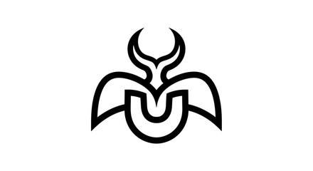 Abstract black beetle insect mascot vector logo design. © ikk