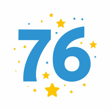 Number 76 with Stars
