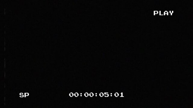 Empty video screen with playback controls showing time and status indicators for recording or playback activities