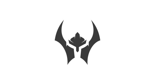 Abstract warrior helmet armor logo for gaming.