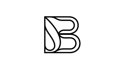 Artistic letter B logo with organic leaf shapes. © ikk