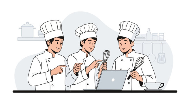 Chefs Collaboration Online Recipe Learning Kitchen Teamwork