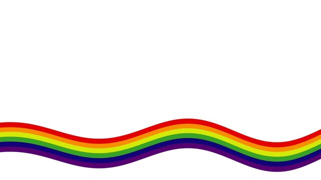Vibrant Rainbow Flag Waving Animation for Pride Month Celebration Background Loop.