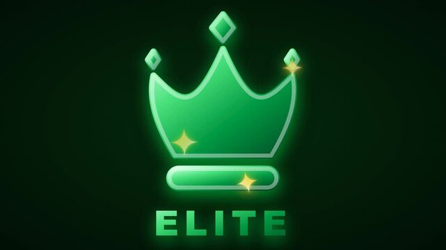 Luxurious premium animated Crown Emerald Elite elegant royal frame background