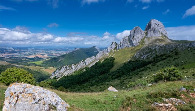 Vista De Pena Maria Desde Triollo En La Montana Palentina Tomada En Julio De 2025 En Palencia Espana