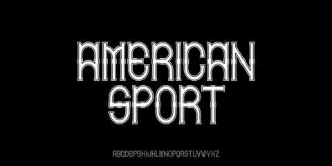 Fototapeta premium American Sport Font, Retro collage font with layered outline style, perfect for sports posters, branding, and bold typography designs.vector illustration