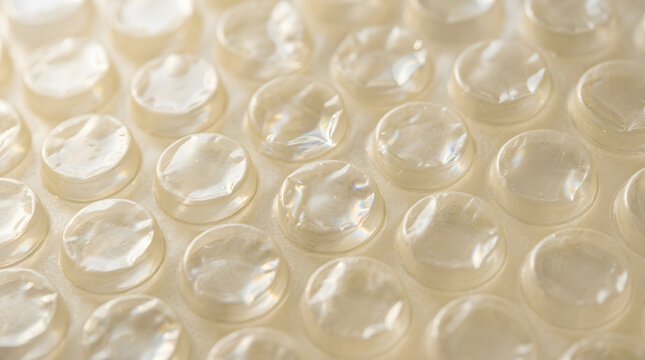 bubble wrap texture close up of translucent plastic cushioning material