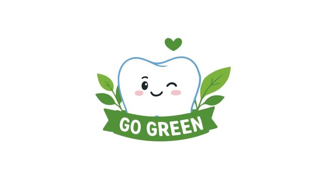 Tooth and go green life flat design character video animation suitable to your brand, display, advertise, tooth day, health, lifestyle, marketing, business, and more