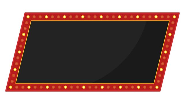 Parallelogram Slanted Blank Marquee Sign
