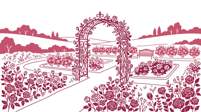 Beautiful Rose Garden Archway Floral Design.