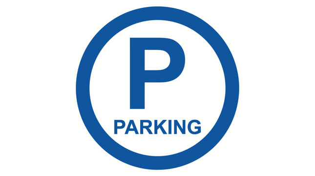 Blue Parking Sign with Letter P.