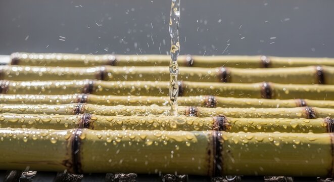 Bamboo water flow natural resource.