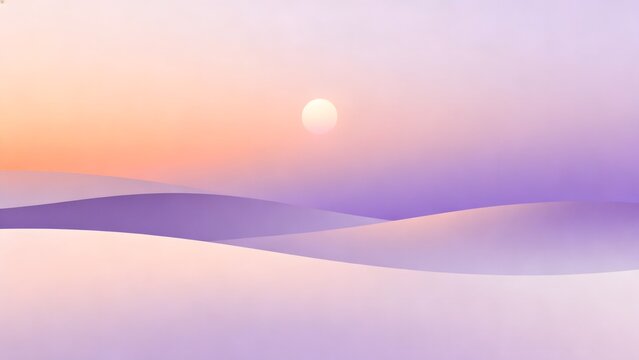 Abstract landscape with sun and waves