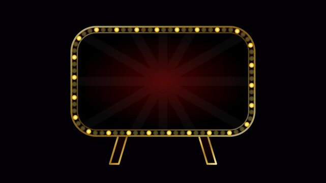 Vintage ruby red velvet retro drive-in movie screen marquee frame.