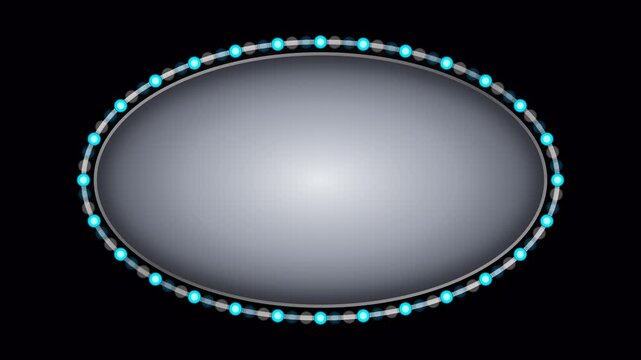 Pearl silver cinema screen elegant oval mirror retro marquee frame.