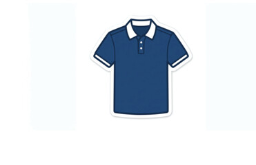 Naklejka premium Polo T-Shirt Icon Sticker. Flat Vector Minimalist Casual Clothing and Apparel Apparel Illustration.