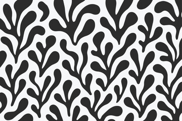 Organic Abstract Seaweed Seamless Pattern, Modern Marine Botanical Background Vector Illustration © OasisVector Studio