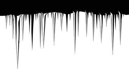 Black paint drips down on white background creating a messy abstract design element © Kamola