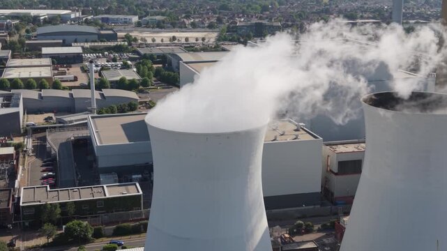Multifuel Waste Energy Power Station Exhausts Steam