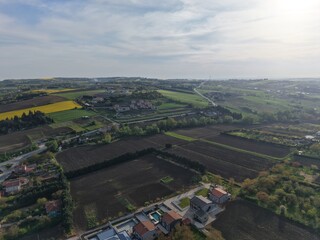 Obraz premium Peaceful Countryside Village Under Endless Blue Skies